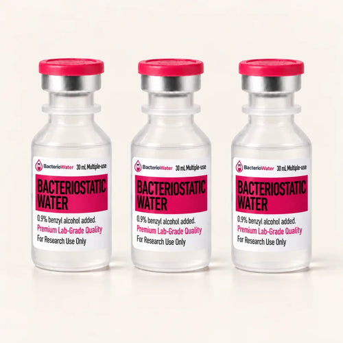 3-vial pack of bacteriostatic water, sealed 30 mL vials for laboratory research only